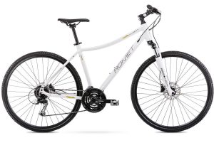Romet rower Orkan 4 damski biało-żółty 2022